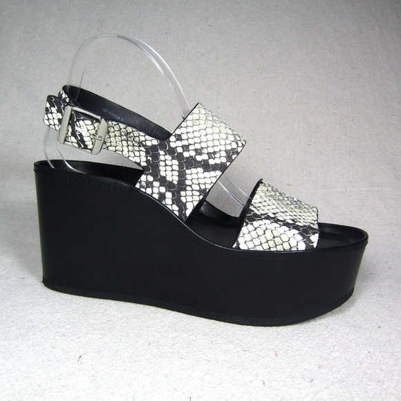 Vince Shoes - Vince Marett snakeskin leather platform sandals